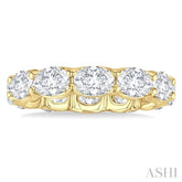 3 3/4 Ctw East-West Set Oval Cut Diamond Eternity Wedding Band in 14K Yellow Gold
